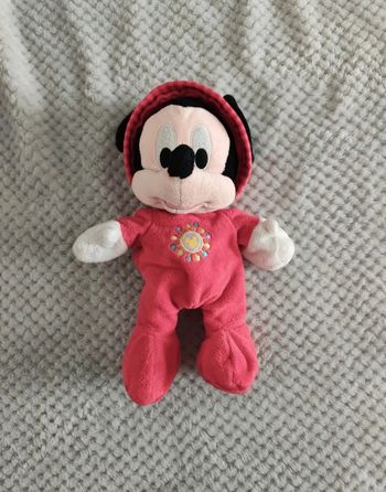 Peluche Bébé Mikey Mouse Disney Pyjama Rouge & Capuche bon état