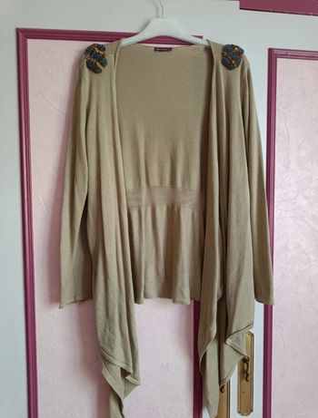 Gilet long beige T.42/44