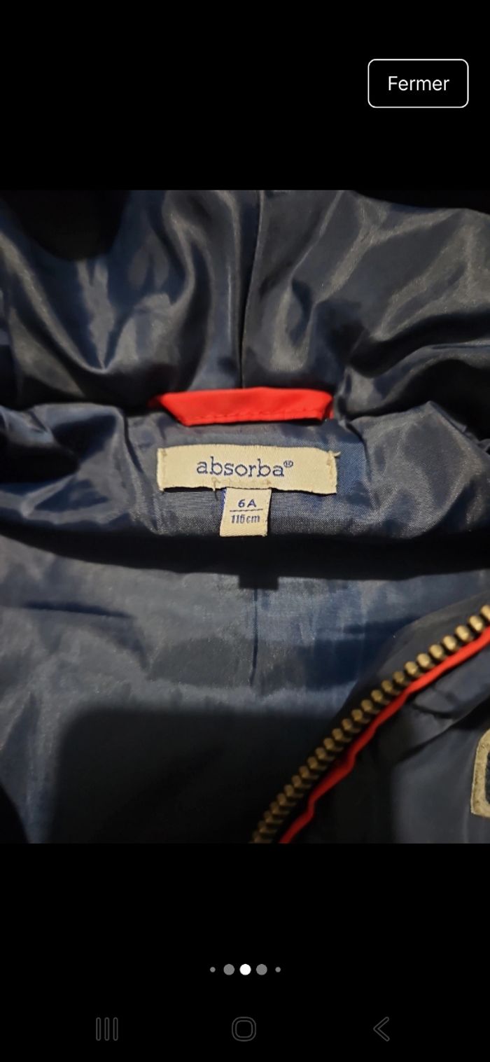 Doudoune manteau 6 ans Absorba - photo numéro 3