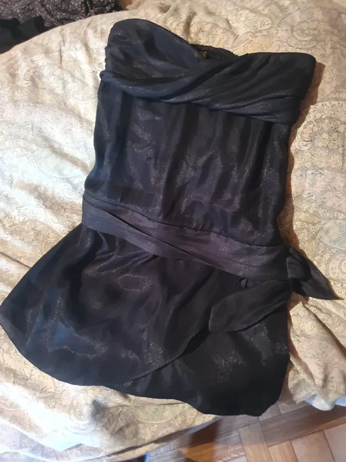 robe bustier bleu nuit à paillettes@ - photo numéro 2
