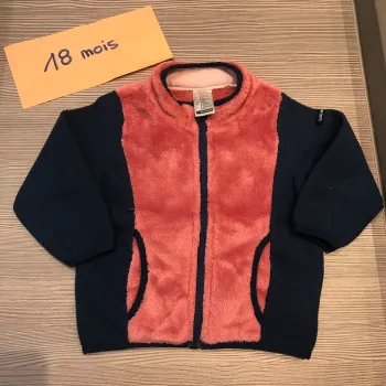 Polaire zippée rose bleu marine Décathlon 18 mois 🌸