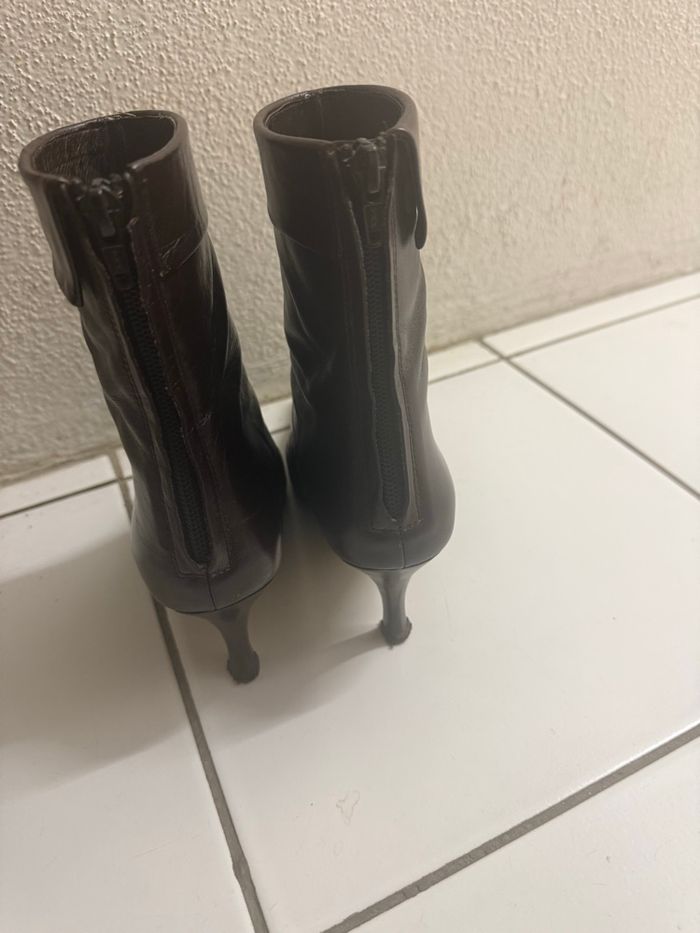 Bottines cuir marron/bordeaux T37 - photo numéro 3