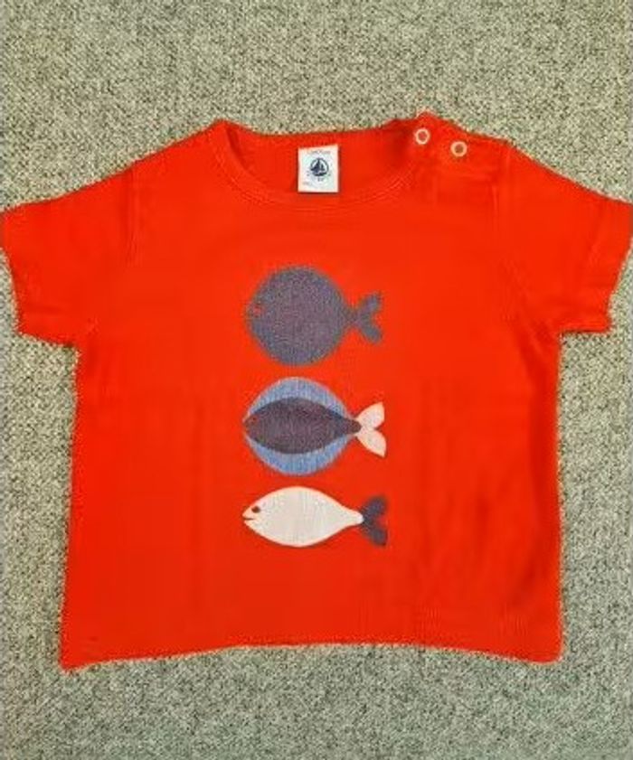 T-shirt Petit Bateau, taille 12 mois