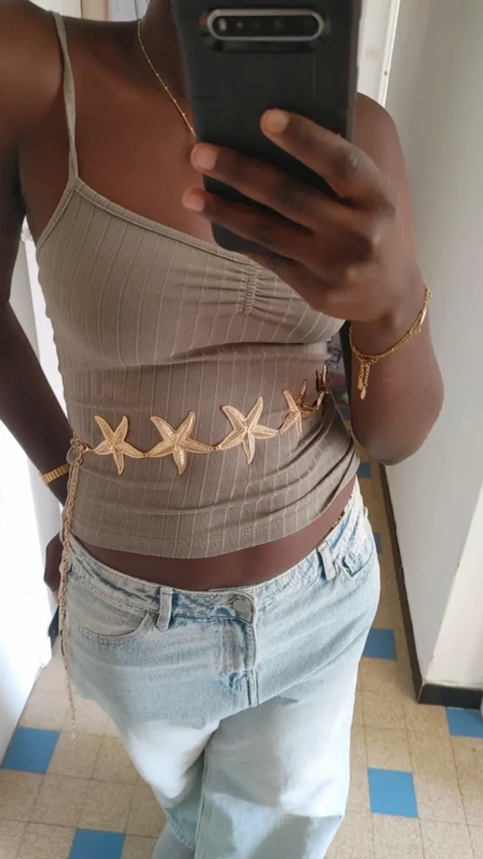 Ceinture de taille vintage rétro yk2 en métal doré étoile 🌟 - photo numéro 5