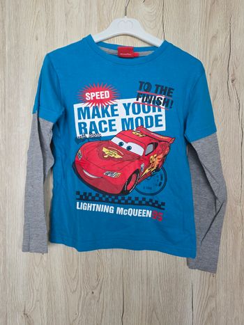 TEE-SHIRT MANCHE LONGUE DISNEY PIXAR THE CARS TURQUOISE/GRIS 6ANS