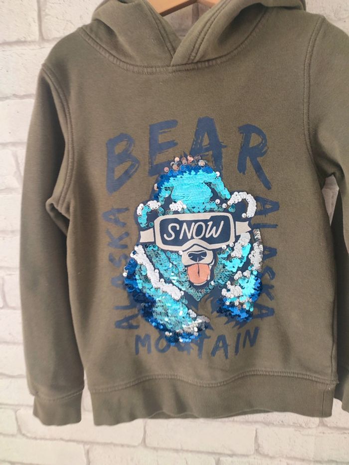 Sweat kaki à paillettes magiques - Taille 8 ans - photo numéro 4