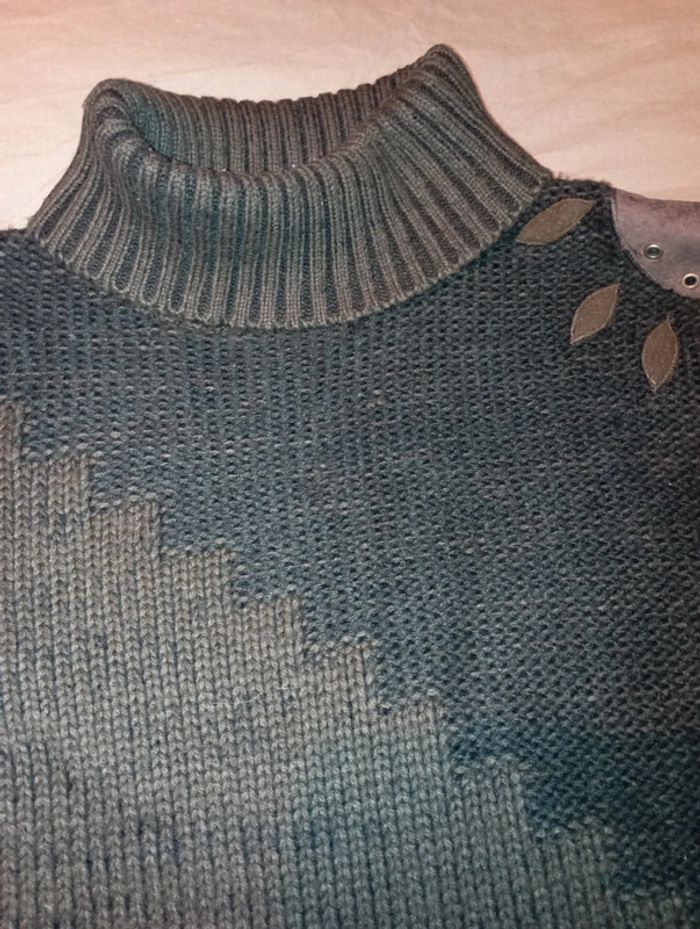 Pull laine col roulé marron foncé - photo numéro 2