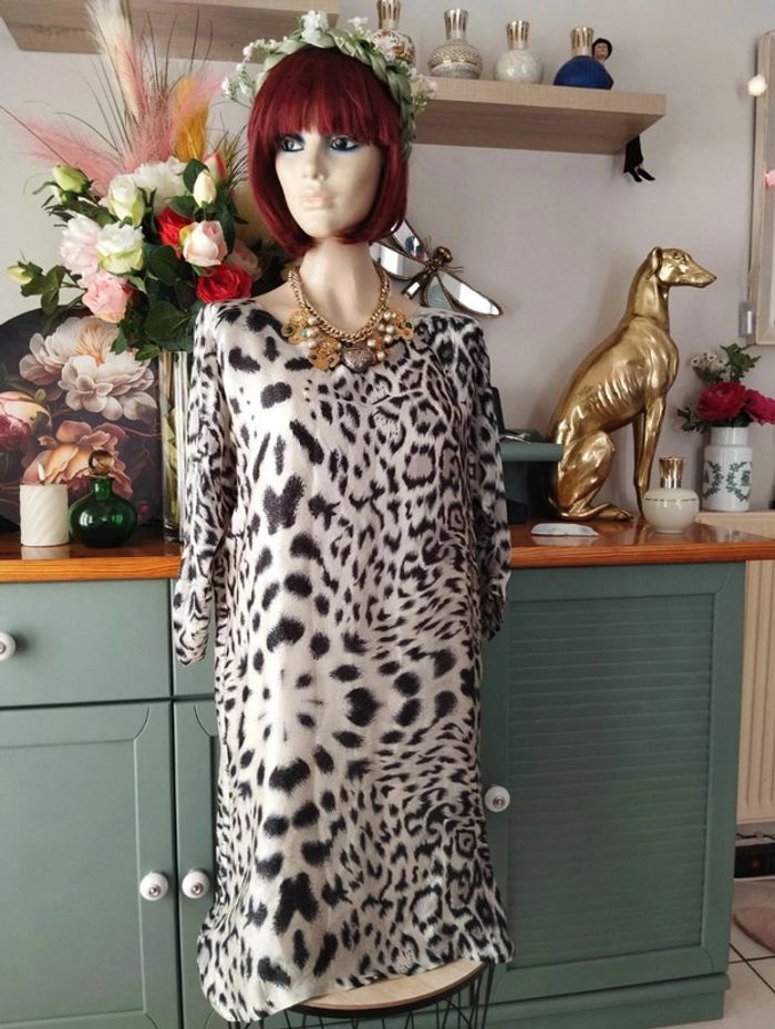 🐆Robe Légère Satin Imprimé Léopard Zara T36/38🐆