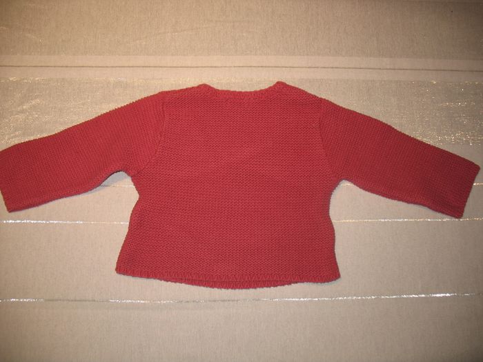 PULL CACHE CŒUR ROSE FONCÉ BÉBÉ FILLE "GRAIN DE BLÉ" - 9 MOIS - n°01 - photo numéro 4