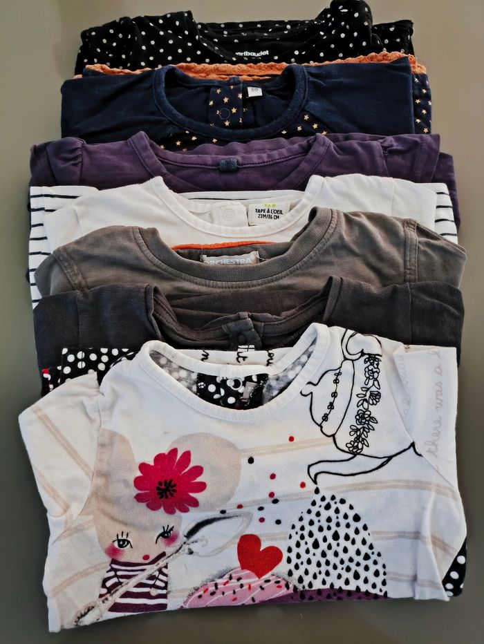 Lot hauts manches longues fille