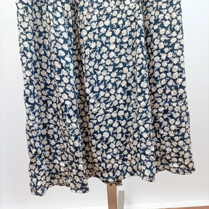 Robe longue bleue écru fleurie Mango Taille XS Manches longues A818 - photo numéro 14