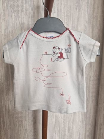 T-shirt manches courtes bébé 3 mois Petit bateau Coton
