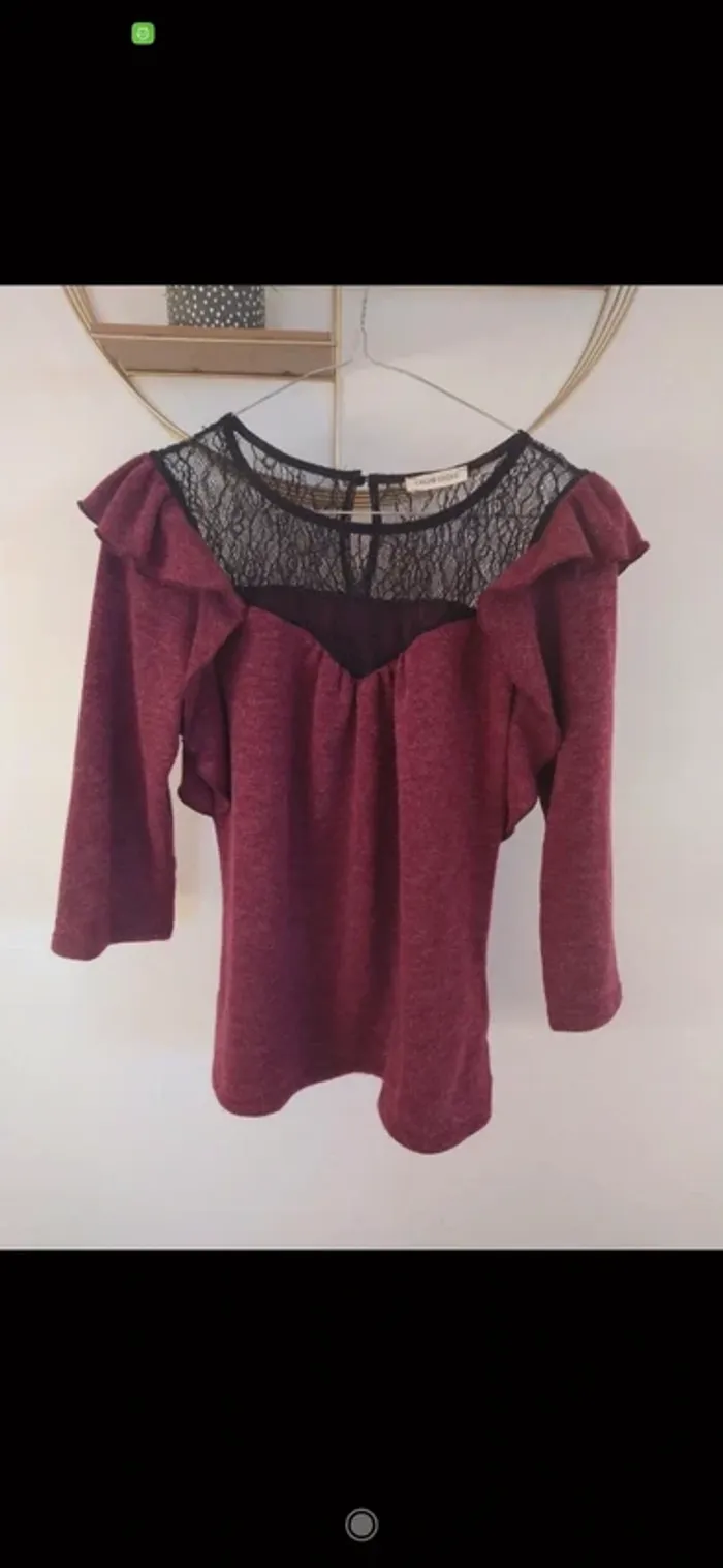 Pull fin dentelle S