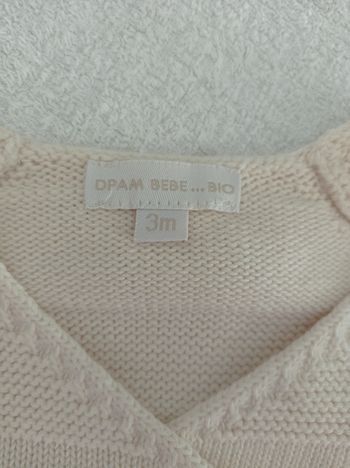 Ensemble pour bébé 3 mois matière bio couleur crème