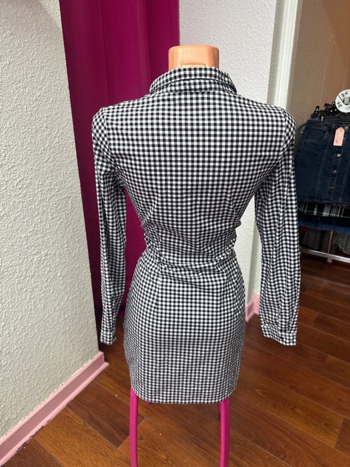 Robe chemise Vichy patch bouledogue - photo numéro 4