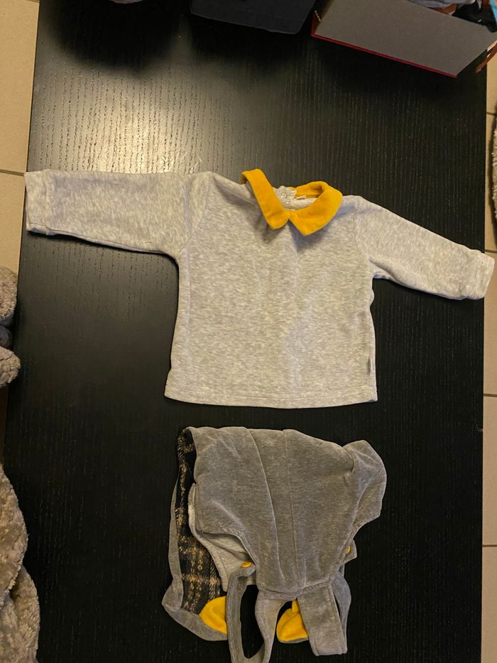 Ensemble salopette et haut ourson 1-3mois - photo numéro 2
