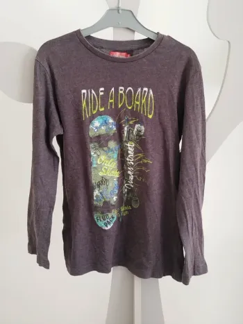 Tee-shirt manches longues gris Tissaia taille 12 ans