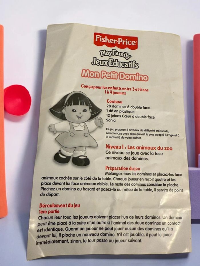 Jeu Mon Petit Domino Fisher Price 2001 - PlayFamily Sonia - photo numéro 2