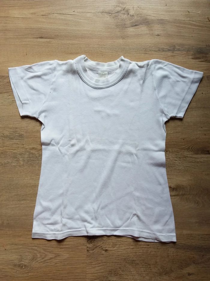 Tee-shirt manches courtes blanc 6/8 ans