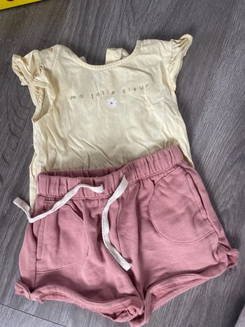 Ensemble short tee shirt 18 mois