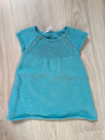 Robe chaude Obaïbi bleue fille 12 mois