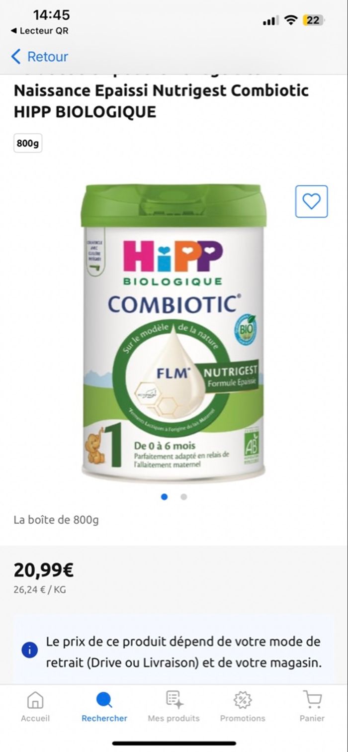 Lot de 4 boites de lait Hipp bio 1er âge - photo numéro 2