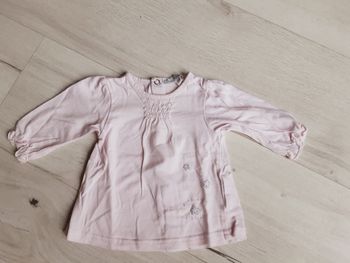 Vêtement bébé fille tee-shirt manches longues rose étoiles Petit Kimbaloo 3 mois