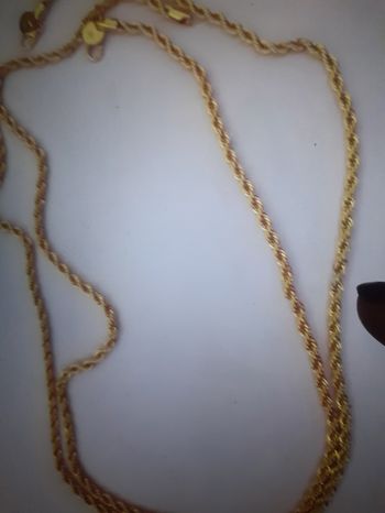 Lot de 2 chaine tresses basé titane plaquer or 750