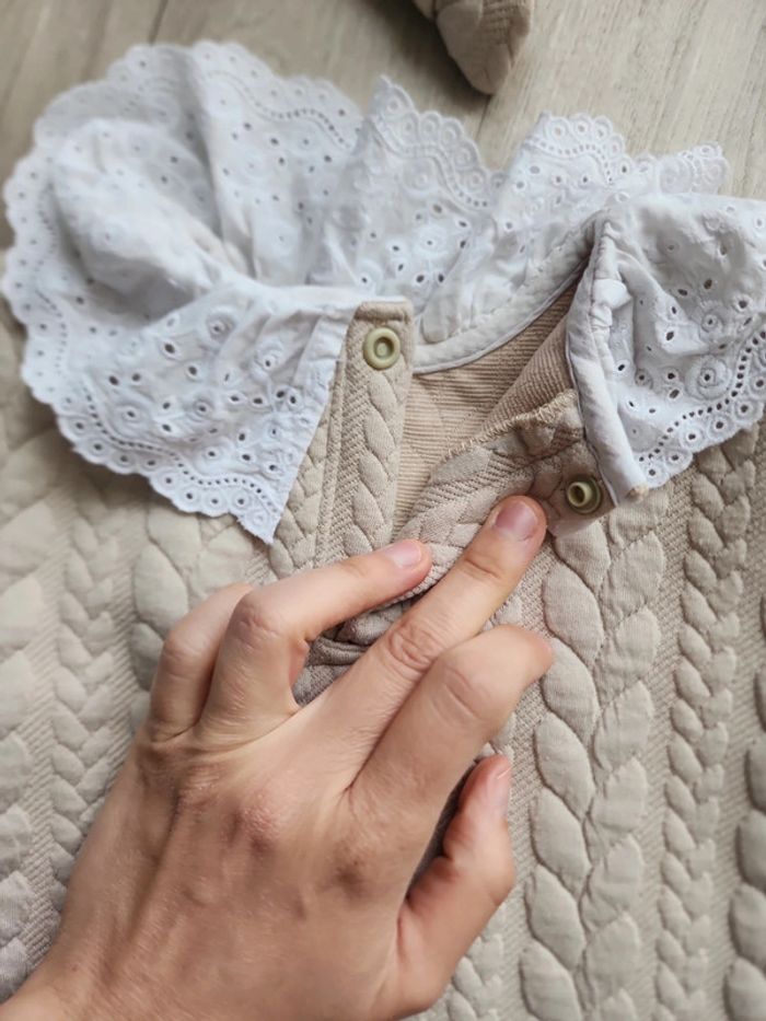 Ensemble Alix beige col broderie 24/36mois - photo numéro 11