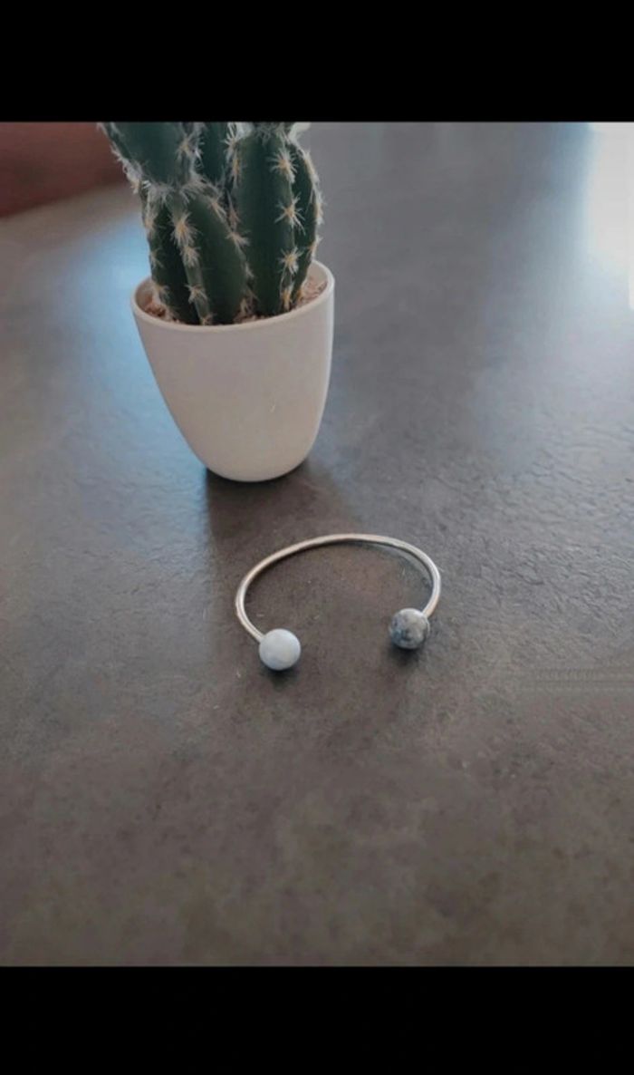 Bracelet jonc argenté Zara - photo numéro 2
