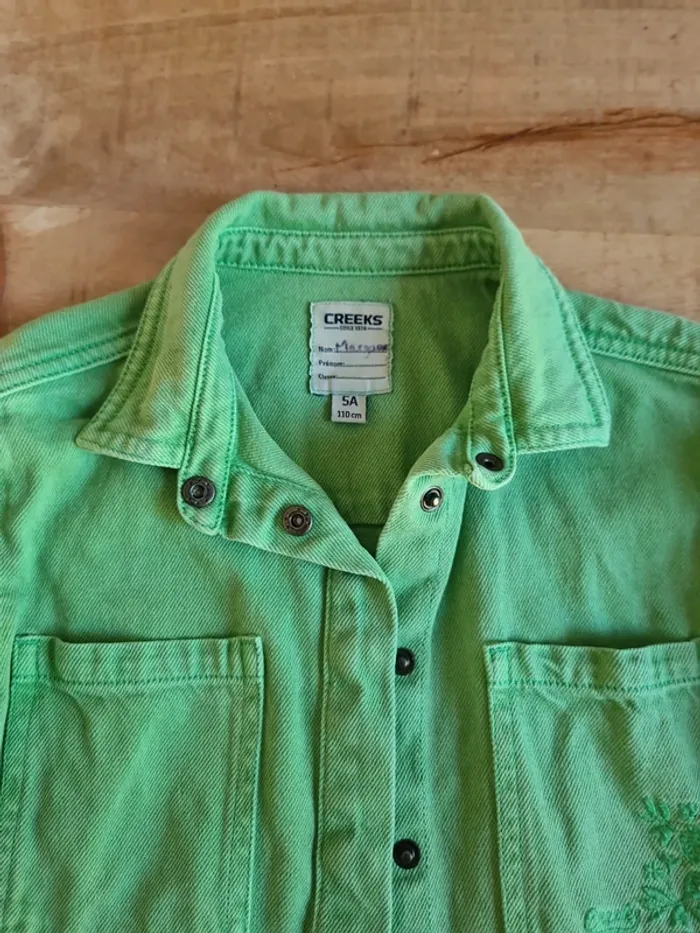 Veste en jean vert 5ans creeks - photo numéro 3