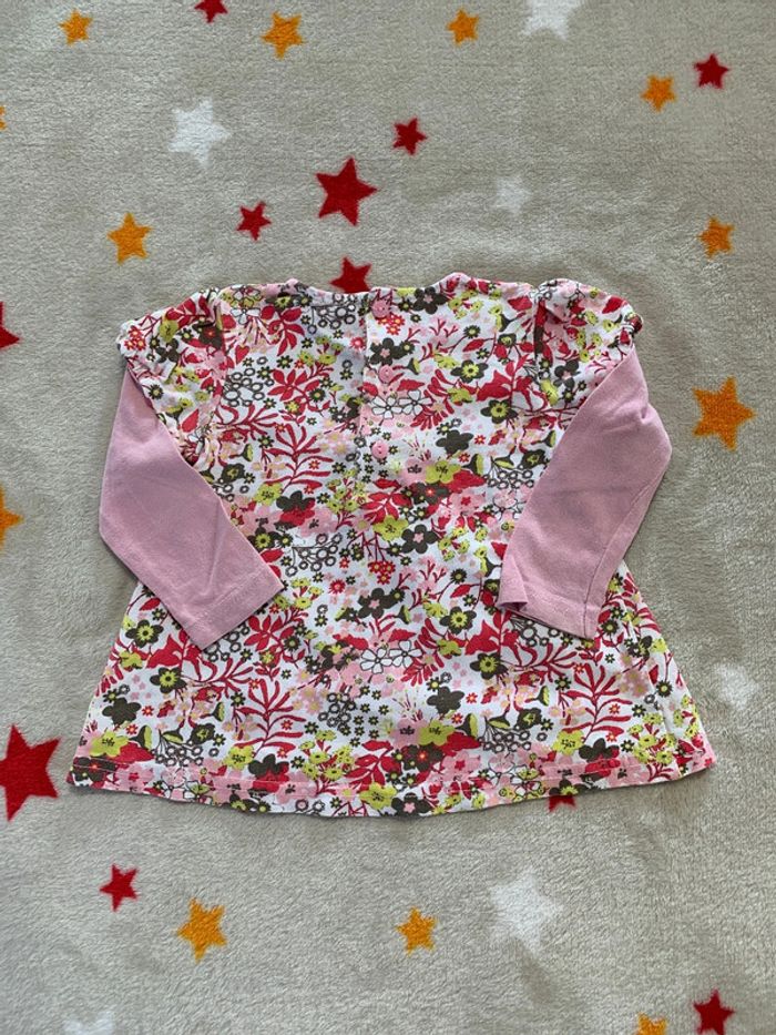 Ensemble Tee-shirt A Manches Longues Et Legging AssortiRose et Marron 12M - photo numéro 5