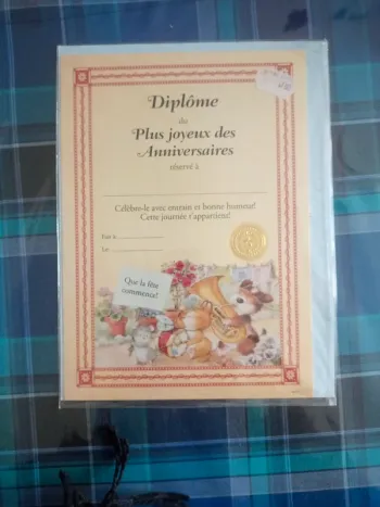 Diplôme du plus joyeux des anniversaires