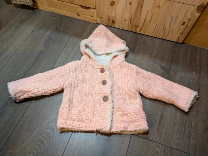 Veste chaude tex 12 mois rose pâle