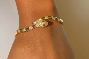 Bracelet doré torsadé Serpent élégant