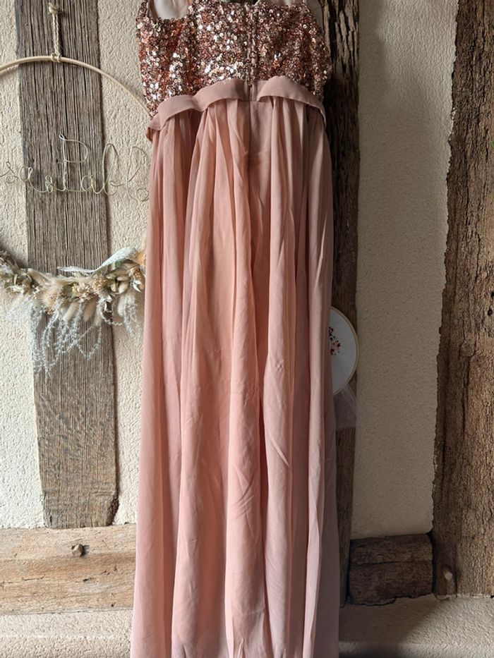 Robe demoiselle d’honneur mariage rose beige - photo numéro 6