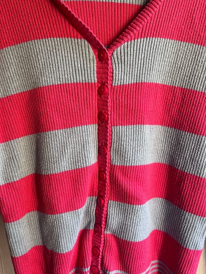 Gilet rose et gris taille 40 - photo numéro 4