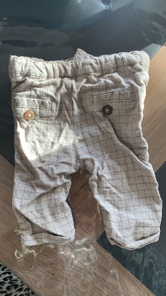 Pantalon marron quadrillé Kiabi 1 mois - photo numéro 2