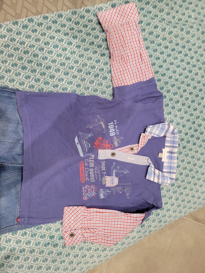 Ensemble T-shirt manches longues +pantalon 18mois - photo numéro 2