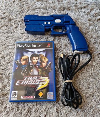 Lot Pistolet Gun Namco G-con GunCon PlayStation 2 PS2 + Jeu Time Crisis 3