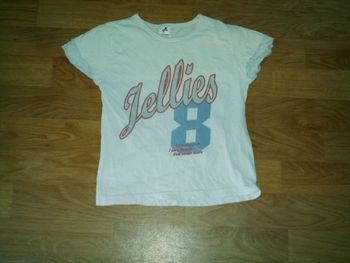 Tee shirt C&A blanc chiffre "8" déco taille 6 ans BE