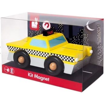 NEUF Kit magnet voiture en bois Janod (taxi)