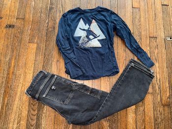 T-shirt Monoprix et jeans Zara 10 ans