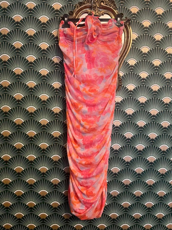 Magnifique robe bustier, colorée, taille L été Zara - photo numéro 2