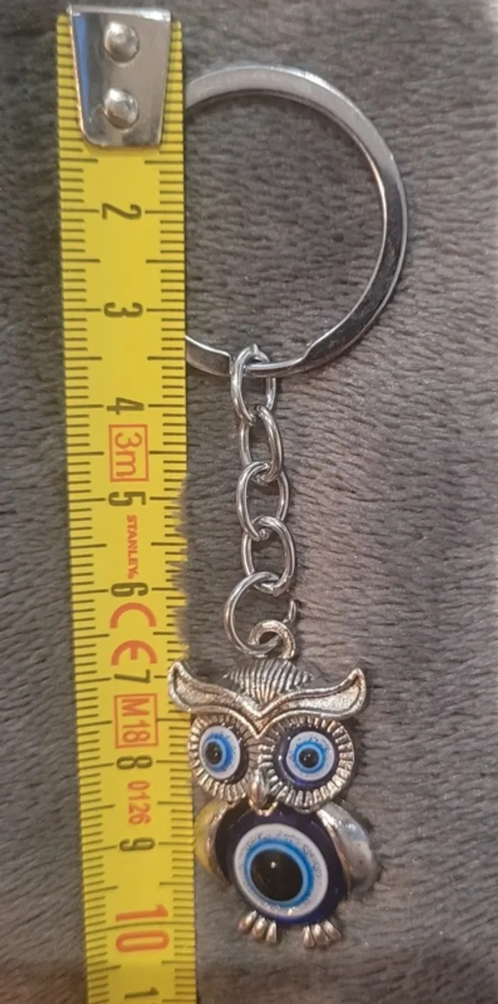 Porte-clés hibou porte-bonheur oeil protecteur - photo numéro 2