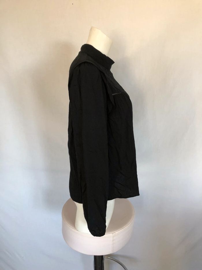 Superbe blouse Promod noire col montant taille 34 36 neuve - photo numéro 4