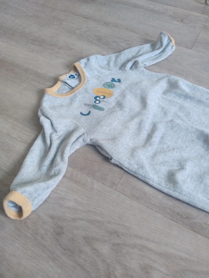 Pyjama gris velours une pièce - photo numéro 2