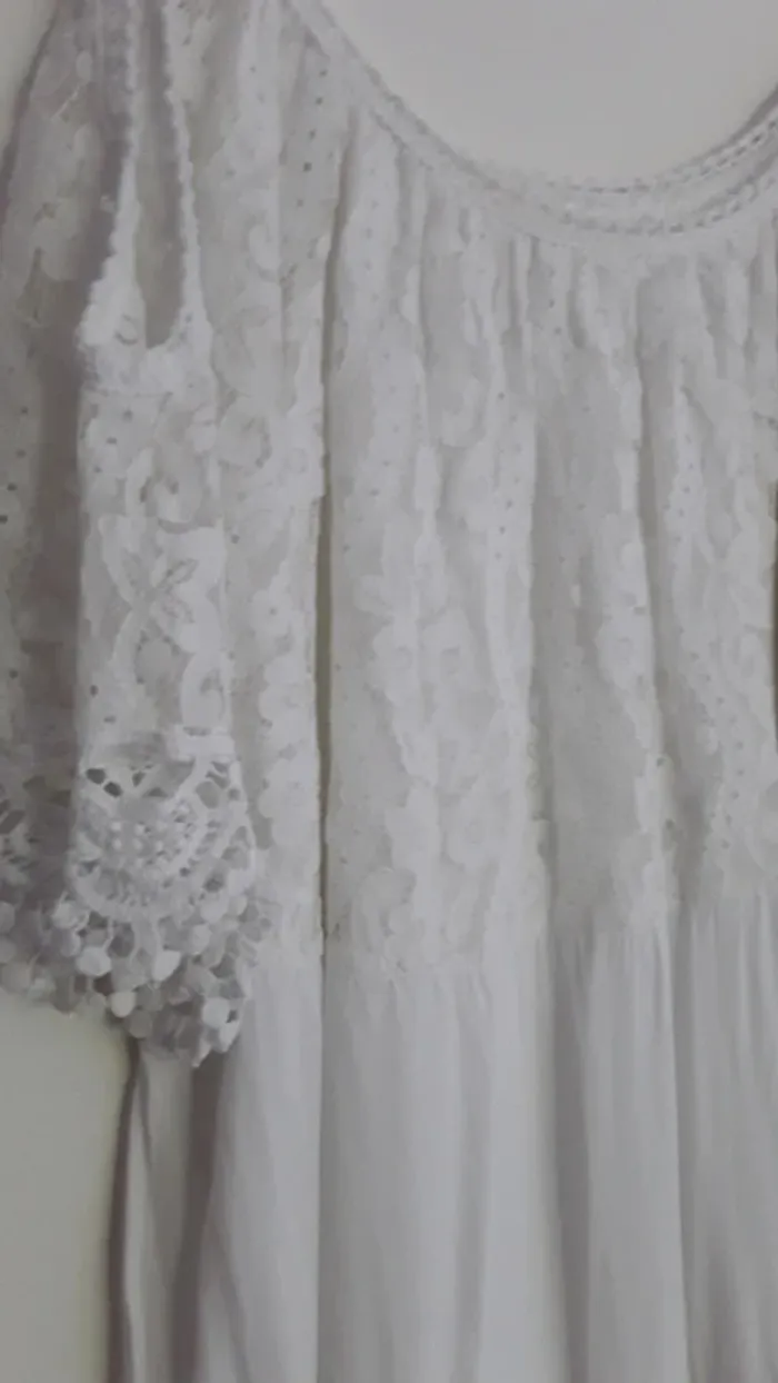 Robe blanche été, taille unique - photo numéro 3