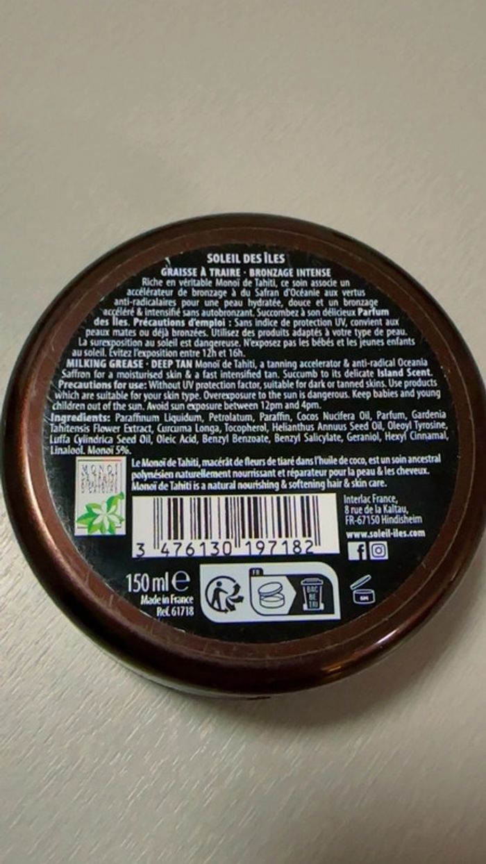 Graisse à traire parfum des Îles - Neuve 150 ML - photo numéro 3