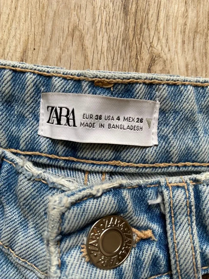 Short en jean Zara bleu taille xs 34 - photo numéro 2